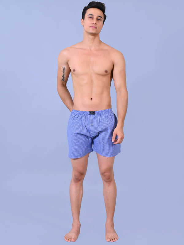Premium Men’s Swiss Cotton Checkered Boxer Shorts