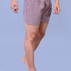 Premium Men’s Swiss Cotton Checkered Boxer Shorts – Red