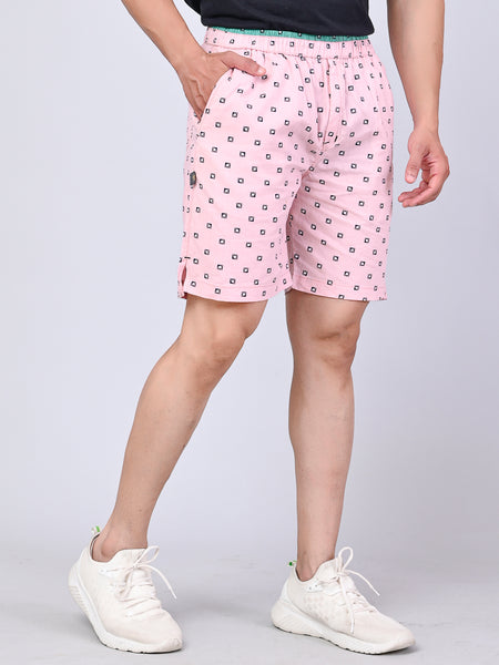 Men’s Premium Boxer Printed Boxer Shorts  – Baby Pink