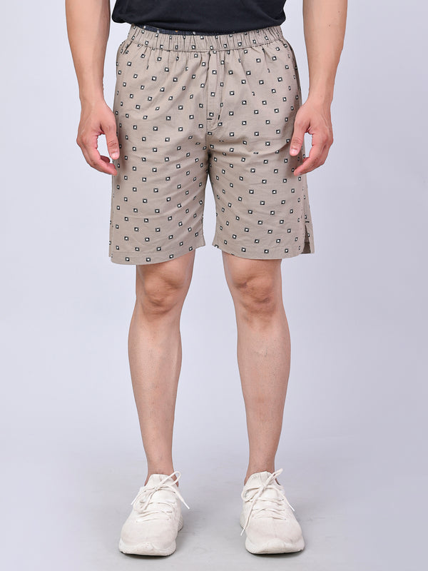 Men’s Premium Boxer Printed Boxer Shorts – Beige