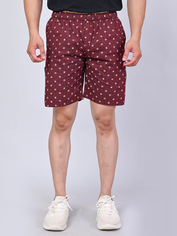 Men’s Premium Boxer Printed Boxer Shorts  – Dark Maroon