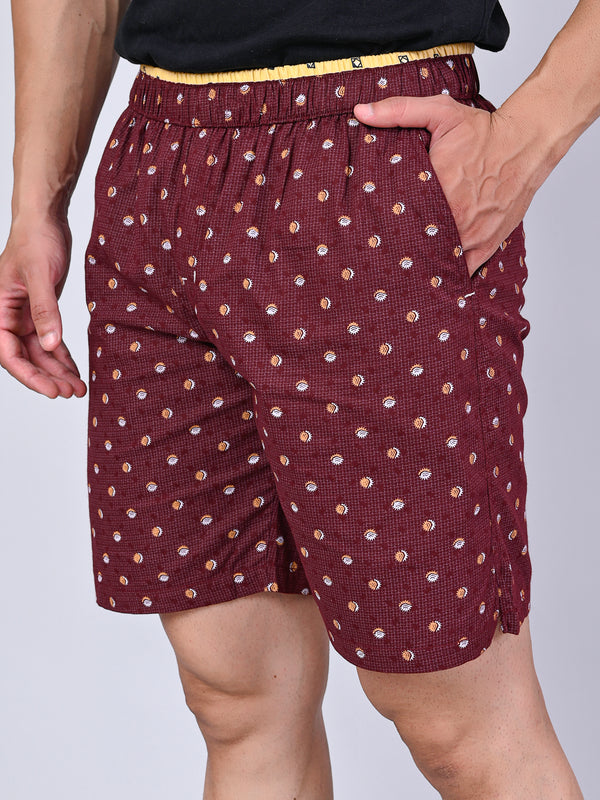 Men’s Premium Boxer Printed Boxer Shorts  – Dark Maroon
