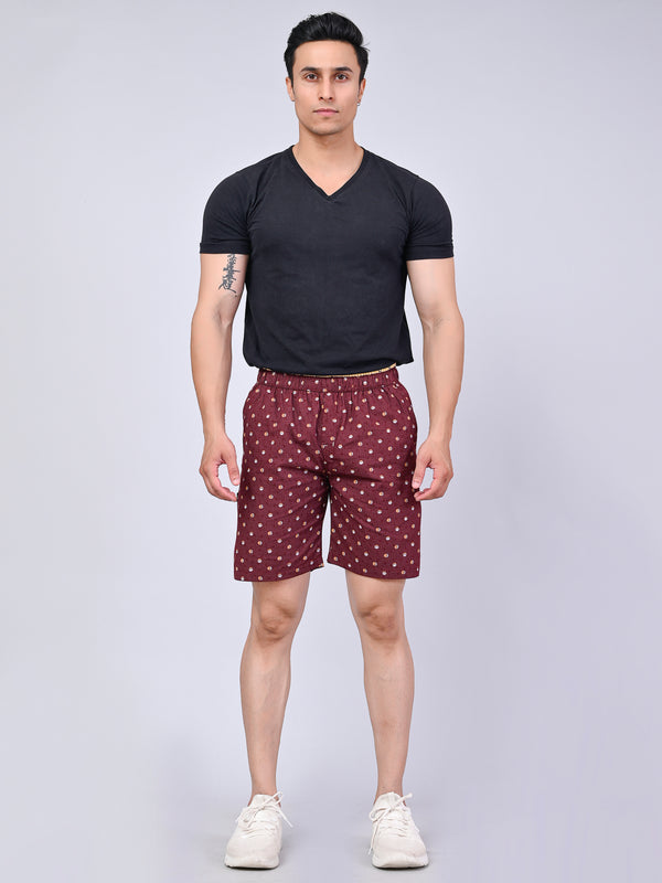 Men’s Premium Boxer Printed Boxer Shorts  – Dark Maroon