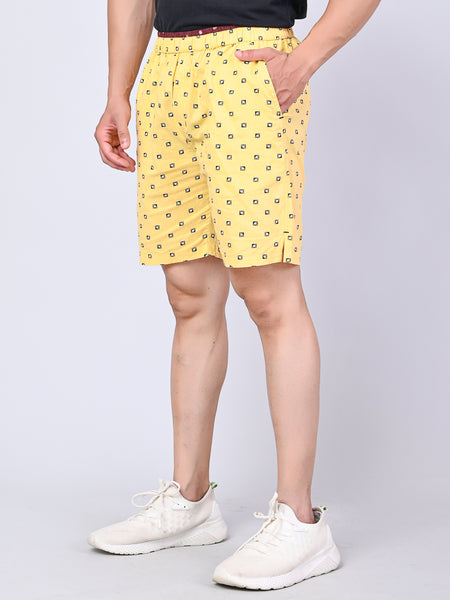 Men’s Premium Boxer Printed Boxer Shorts  – Lemon Yellow