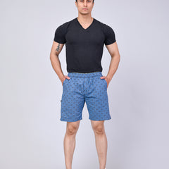 Men’s Premium Boxer Printed Boxer Shorts – Light Blue