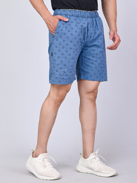 Men’s Premium Boxer Printed Boxer Shorts – Light Blue