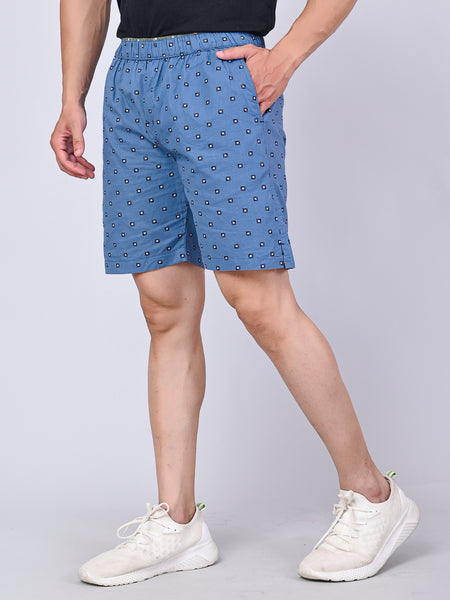 Men’s Premium Boxer Printed Boxer Shorts – Light Blue