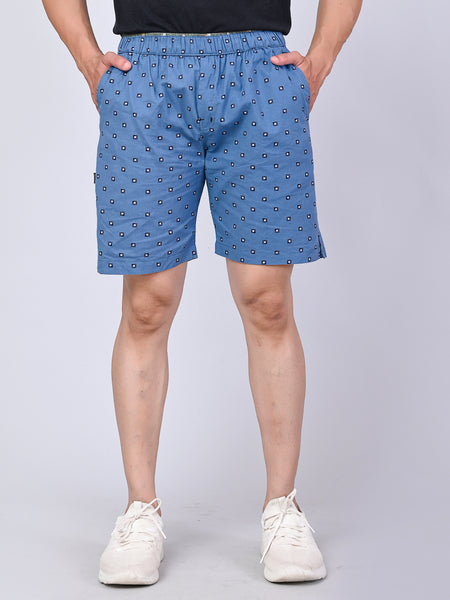 Men’s Premium Boxer Printed Boxer Shorts – Light Blue