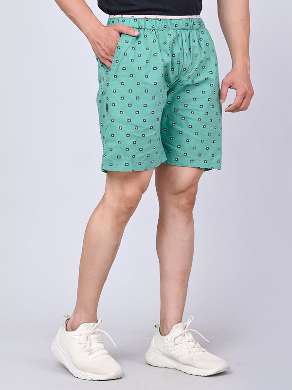Men’s Premium Boxer Printed Boxer Shorts  – Light Green