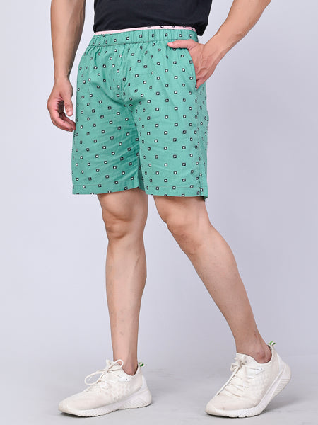 Men’s Premium Boxer Printed Boxer Shorts  – Light Green