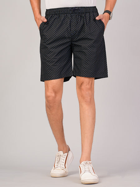 Men’s Premium Twill  Black Printed Boxer Shorts – Black 01