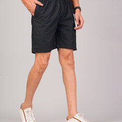 Men’s Premium Twill  Black Printed Boxer Shorts – Black 01