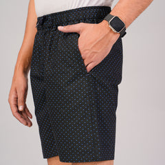 Men’s Premium Twill  Black Printed Boxer Shorts – Black 01