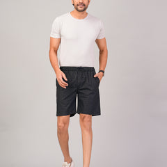 Men’s Premium Twill  Black Printed Boxer Shorts – Black 01