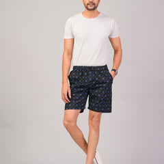 Men’s Premium Twill  Black Printed Boxer Shorts – Black