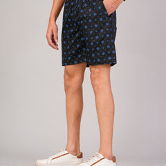 Men’s Premium Twill  Black Printed Boxer Shorts – Black