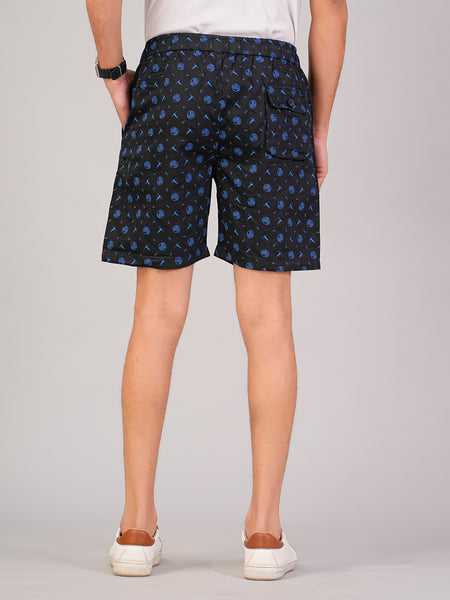 Men’s Premium Twill  Black Printed Boxer Shorts – Black