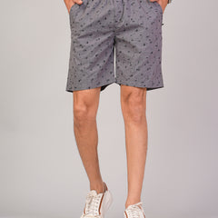 Men’s Premium Twill  Black Printed Boxer Shorts  – Dark Gray 01