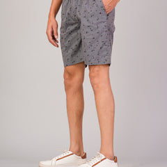 Men’s Premium Twill  Black Printed Boxer Shorts  – Dark Gray 01