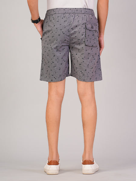 Men’s Premium Twill  Black Printed Boxer Shorts  – Dark Gray 01