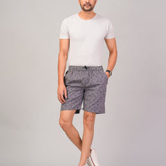 Men’s Premium Twill  Black Printed Boxer Shorts  – Dark Gray 01