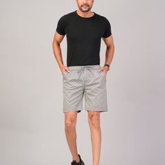 Men’s Premium Twill  Black Printed Boxer Shorts – Gray