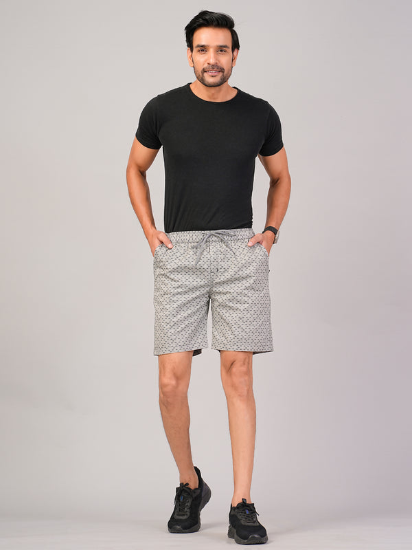 Men’s Premium Twill  Black Printed Boxer Shorts – Gray