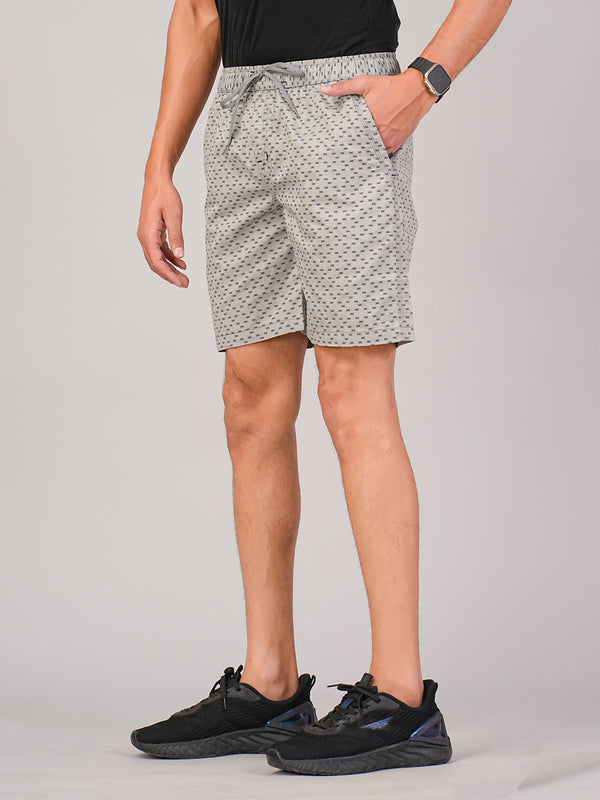 Men’s Premium Twill  Black Printed Boxer Shorts – Gray