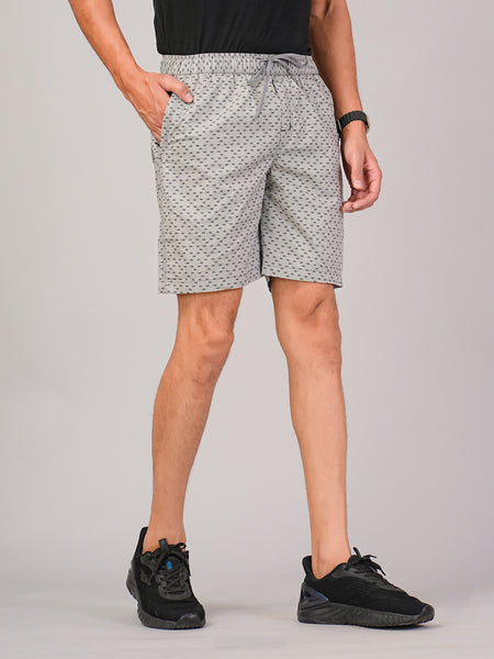 Men’s Premium Twill  Black Printed Boxer Shorts – Gray