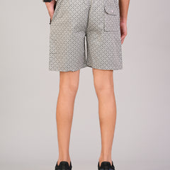 Men’s Premium Twill  Black Printed Boxer Shorts – Gray