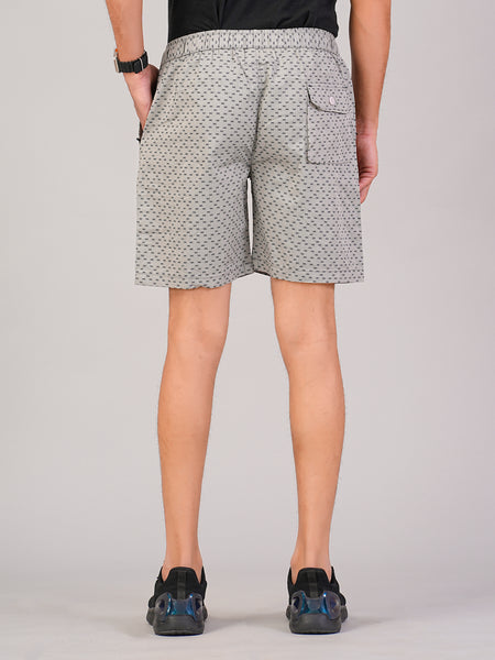 Men’s Premium Twill  Black Printed Boxer Shorts – Gray