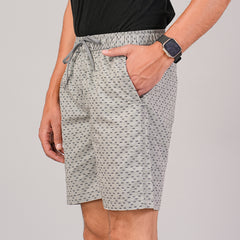 Men’s Premium Twill  Black Printed Boxer Shorts – Gray