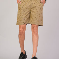 Men’s Premium Twill  Black Printed Boxer Shorts – Khakhi