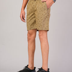 Men’s Premium Twill  Black Printed Boxer Shorts – Khakhi