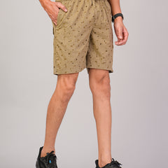 Men’s Premium Twill  Black Printed Boxer Shorts – Khakhi