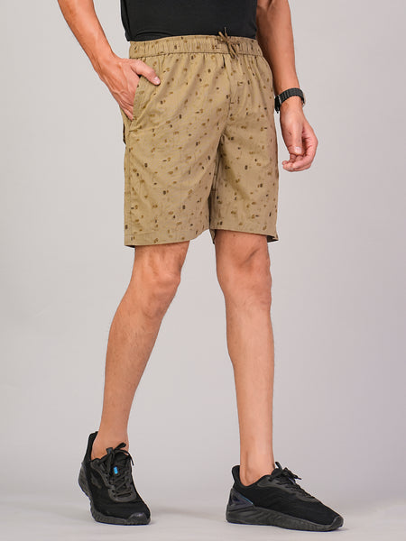 Men’s Premium Twill  Black Printed Boxer Shorts – Khakhi