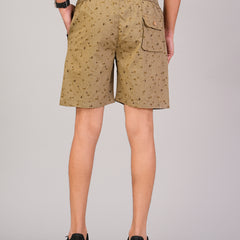 Men’s Premium Twill  Black Printed Boxer Shorts – Khakhi