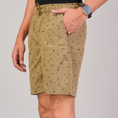 Men’s Premium Twill  Black Printed Boxer Shorts – Khakhi