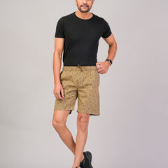 Men’s Premium Twill  Black Printed Boxer Shorts – Khakhi