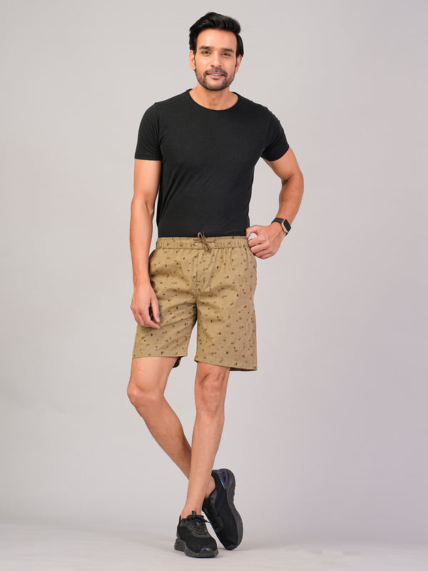 Men’s Premium Twill  Black Printed Boxer Shorts – Khakhi