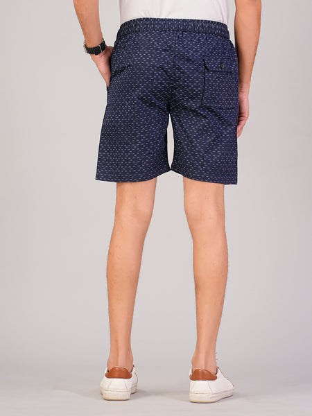Men’s Premium Twill  Black Printed Boxer Shorts  – Navy Blue