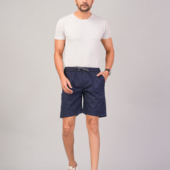 Men’s Premium Twill  Black Printed Boxer Shorts  – Navy Blue
