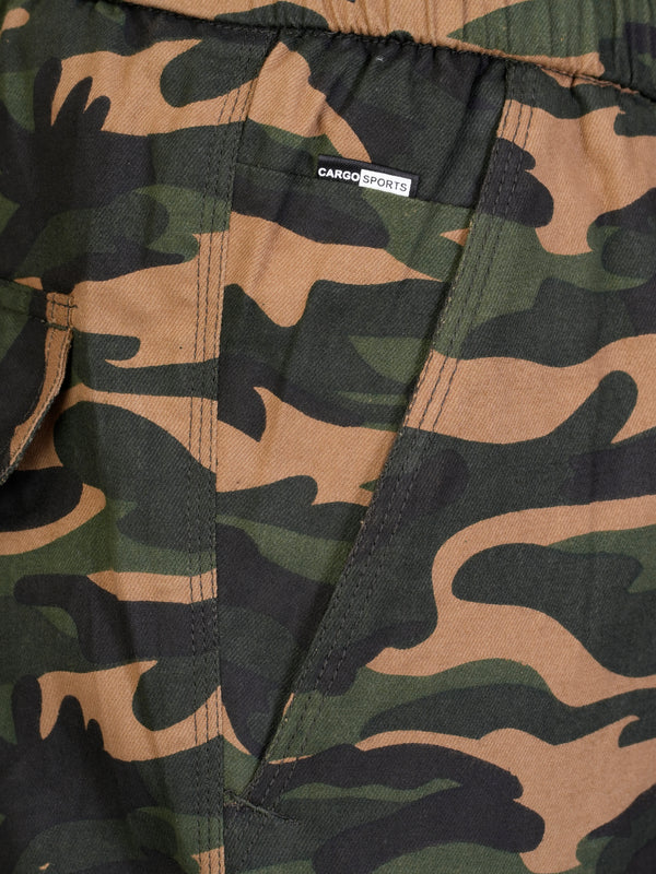 Men's Slim-Fit Camouflage Cotton Cargo Pants – Military Brown
