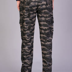 Men's Slim-Fit Camouflage Cotton Cargo Pants – Military Gray