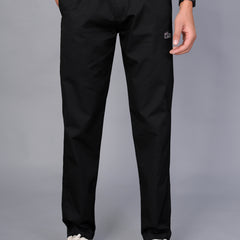 Men’s Premium Track Pants Comfort-Fit Athletic Trousers – Black