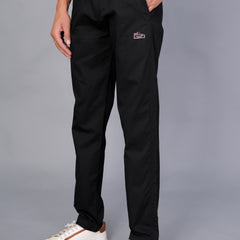 Men’s Premium Track Pants Comfort-Fit Athletic Trousers – Black