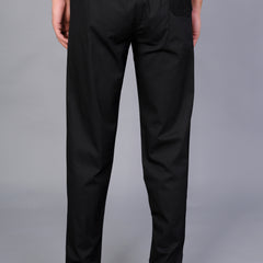 Men’s Premium Track Pants Comfort-Fit Athletic Trousers – Black