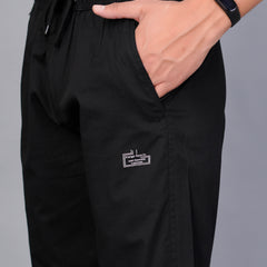 Men’s Premium Track Pants Comfort-Fit Athletic Trousers – Black