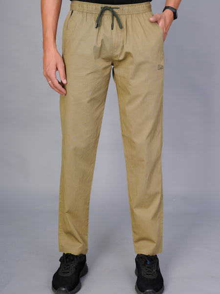 Men’s Premium Track Pants Comfort-Fit Athletic Trousers – Khaki