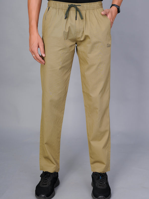 Men’s Premium Track Pants Comfort-Fit Athletic Trousers – Khaki